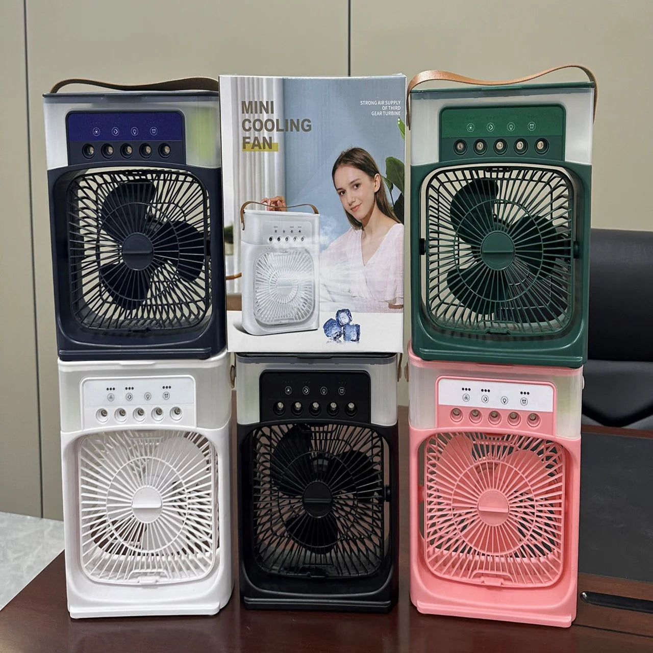 Portable Air Conditioner Fan – 3 Speeds, 5 Spray Modes & LED Night Light