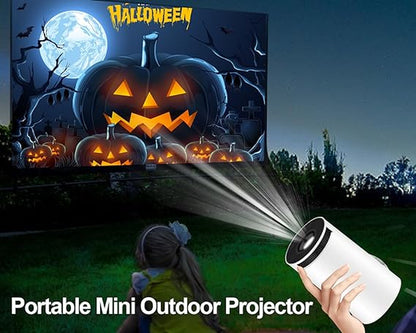 Mini 4K Smart Projector | 1080P Support, WiFi 6, BT 5.0, Android 11, 180° Rotatable – Portable Home & Outdoor Cinema